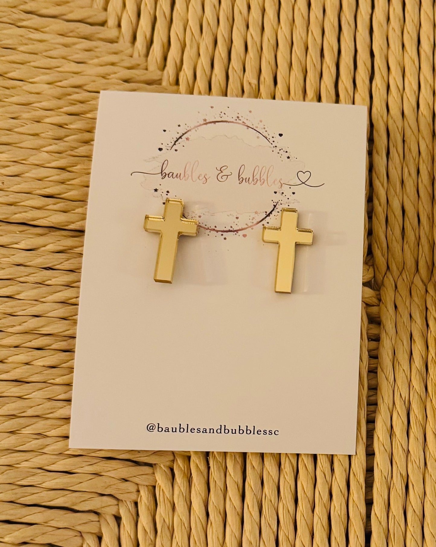 Gold Cross Stud