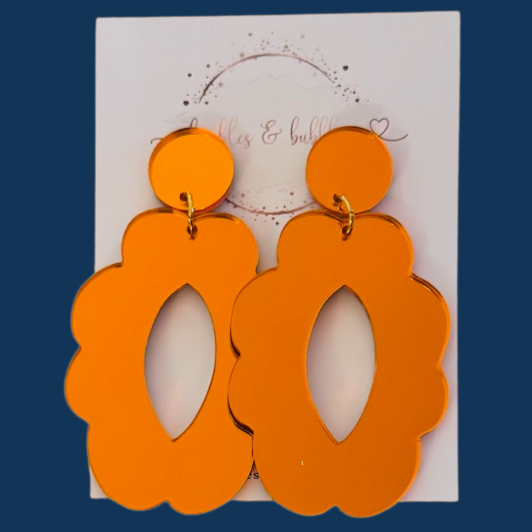 Bold Bloom - Large Orange Mirror