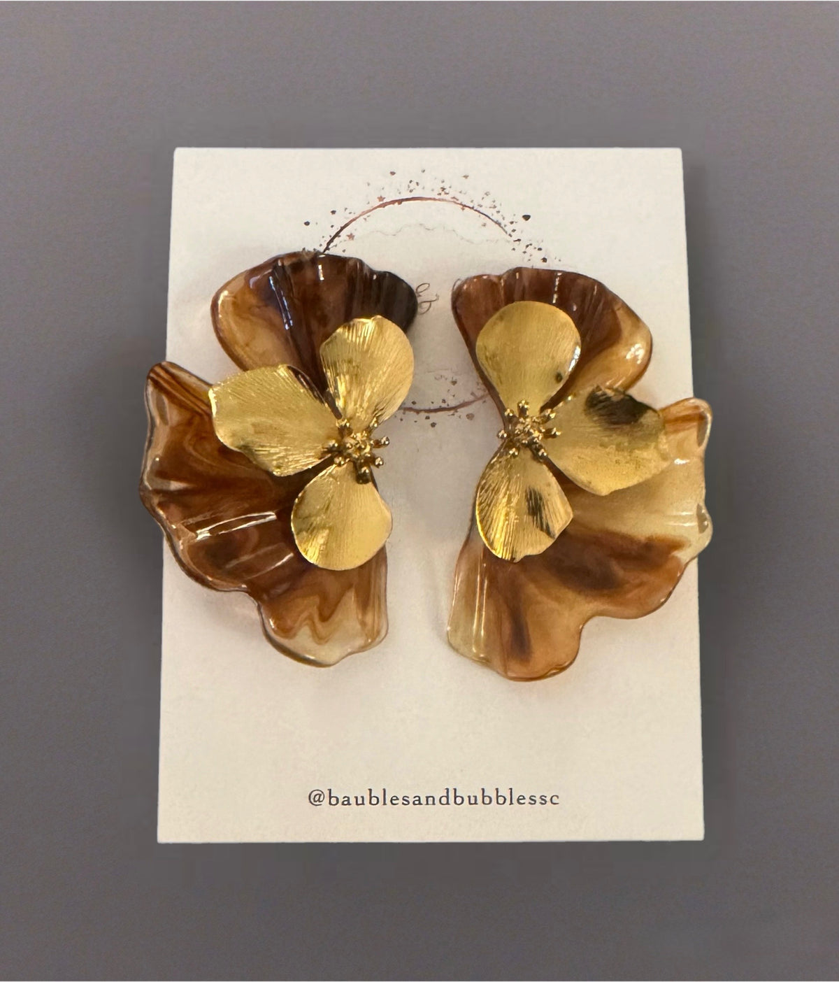 Tortoise Petal Earrings