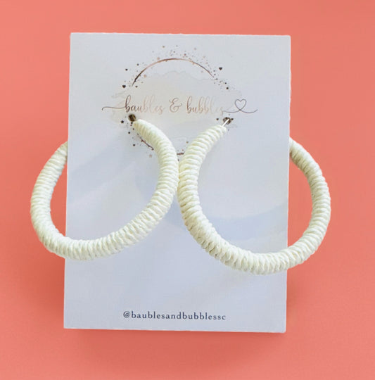 Sunwoven Hoops - Cream