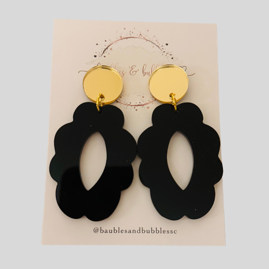 Bold Bloom - Small Black with Gold