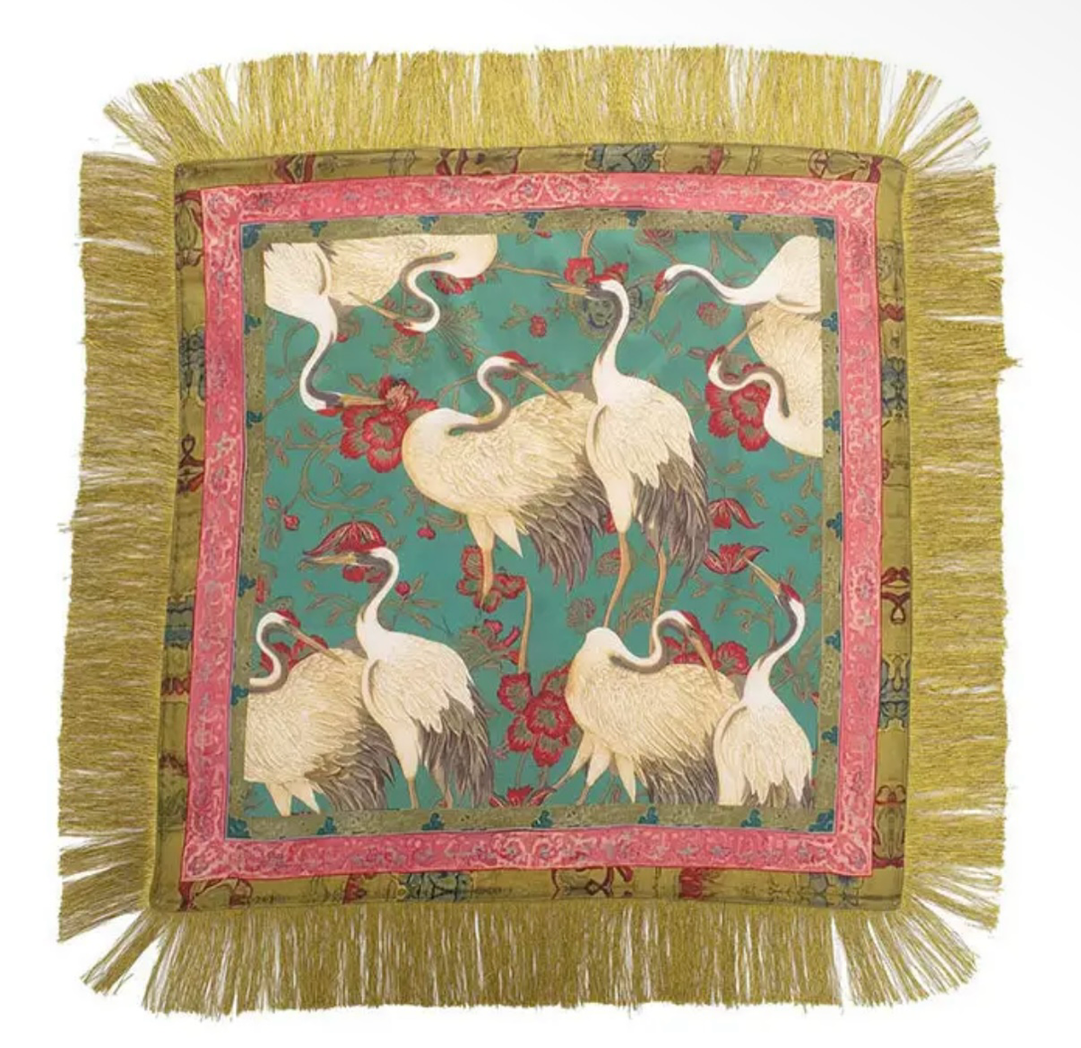 Fringed Crane Scarf