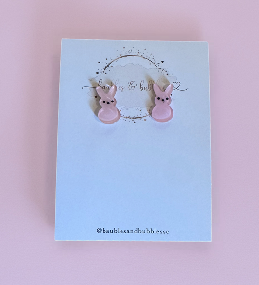 Peep Bunny Stud - Pink